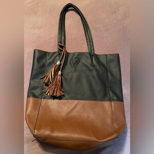 Seven Days Elegant Black and Brown vegan Tote Bag